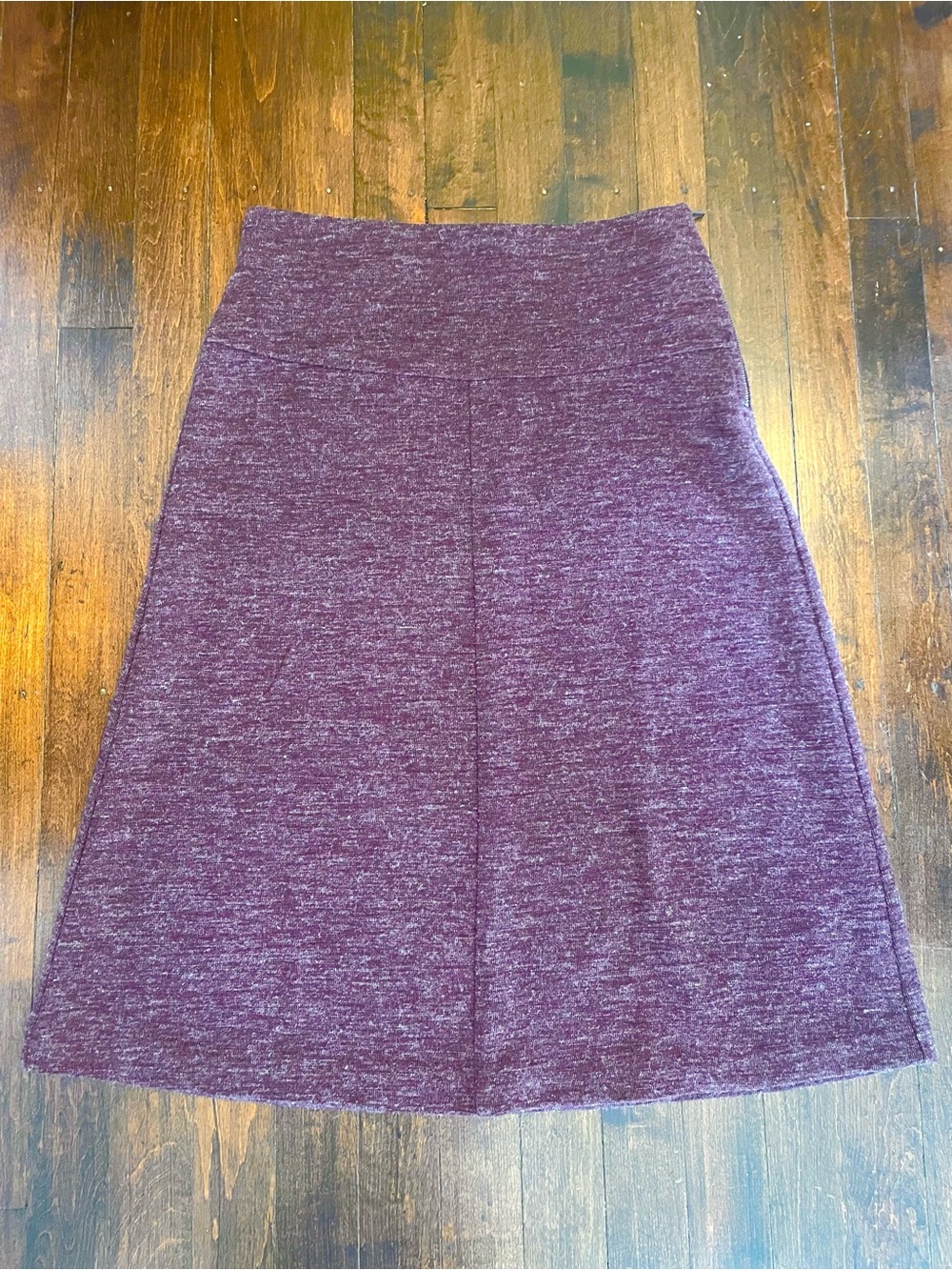 LOFT Heathered Plum A-Line Knit Skirt
